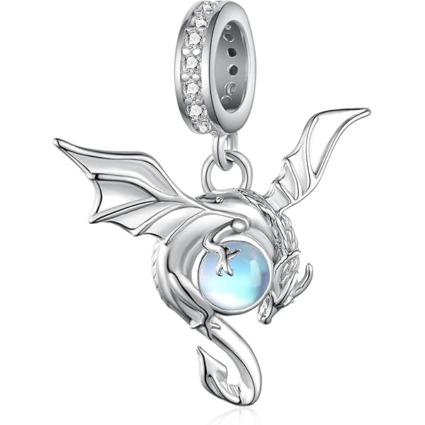 Amazon.com: Flying Dragon Charm 925 Sterling Silver Charm Fits